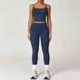 thumbnail image 5 of PISONIC Womens Workout Sets Two Piece Spaghetti Straps Tank Top Matching High Waist Leggings Gym Work Out Outfits with Pockets, 5 of 7