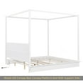 thumbnail image 6 of King Size Wood LED Canopy Bed ,Canopy Platform bed With Support Slats, No Box Spring Needed, White, 6 of 12