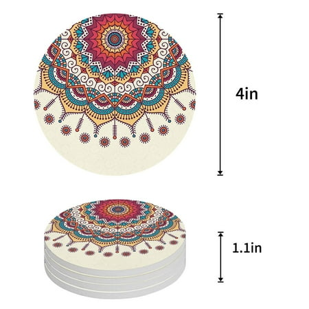 

KXMDXA Flowers Bicycle Set of 8 Round Coaster for Drinks Absorbent Ceramic Stone Coasters Cup Mat with Cork Base for Home Kitchen Room Coffee Table Bar Decor
