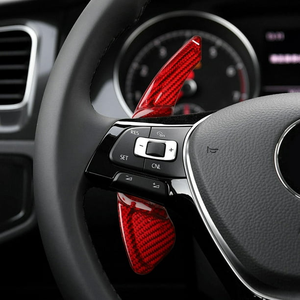 Real Carbon Fiber Paddle Shift Black / Red Fit For All Volkswagen