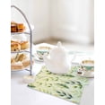 thumbnail image 4 of Sage Green Leaves Kitchen Dish Towels for Drying Dishes Set of 2, Summer Botanical Farmhouse Leaf Waffle Weave Microfiber Hand Tea Bathroom Towels Quick Dry & Absorbent Towel 12x12, 4 of 7