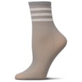 thumbnail image 3 of MeMoi Women's Shimmery Sporty Stripe Crew Sock - Womens - Female, 9-11, Black, 3 of 6