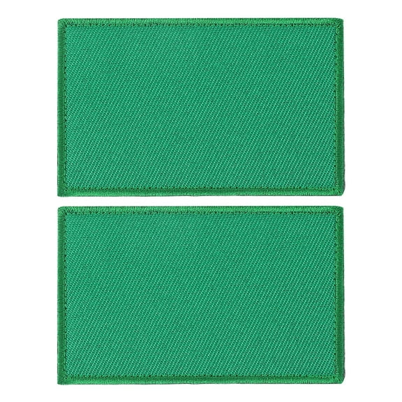 Rectangle Solid Flag Patch, 2 Pcs 3x2 Inch Embroidered Patch for Repair Green