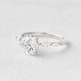 thumbnail image 3 of solitaire jewels 1.3CT Dainty Oval Moissanite Solitaire Engagement Ring For Women, 10K White Gold, 3 of 5