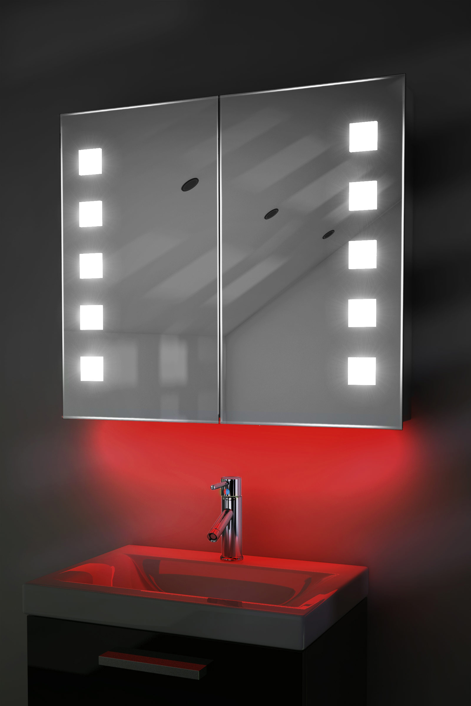 Ambient Bathroom Mirror With Sensor & Internal Shaver Socket