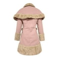 thumbnail image 4 of Babysbule Winter Jackets for Women Women's Long Sleeve Woolen Jacket Bow Cape Set Outwear Plush Stitching Coat, 4 of 7