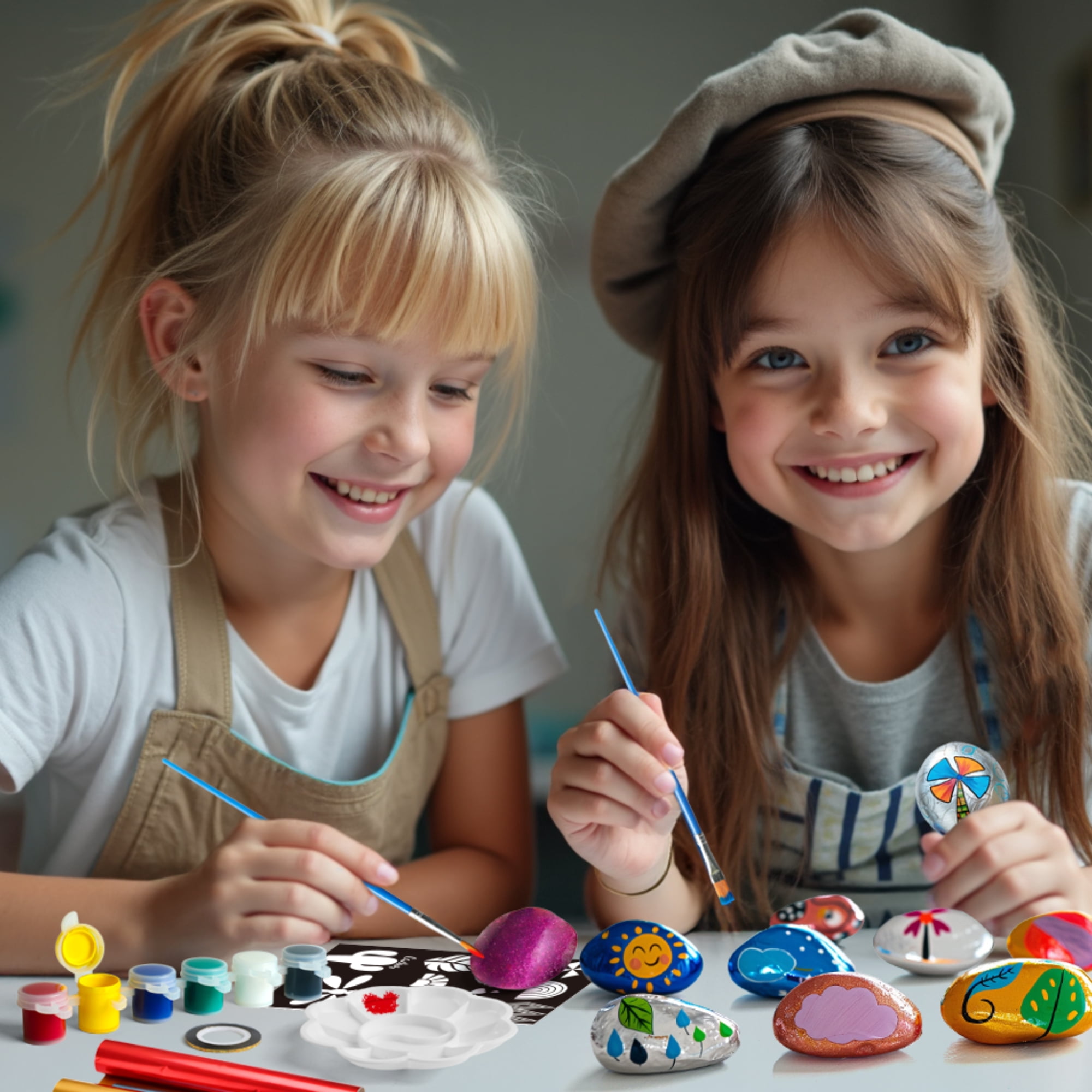 Piano Potato Foil Rock Painting Kit for Kids Ages 6-12, All-in-One DIY Arts and Crafts Set for Girls Boys, Family Creative Activity, Ideal Birthday Gift