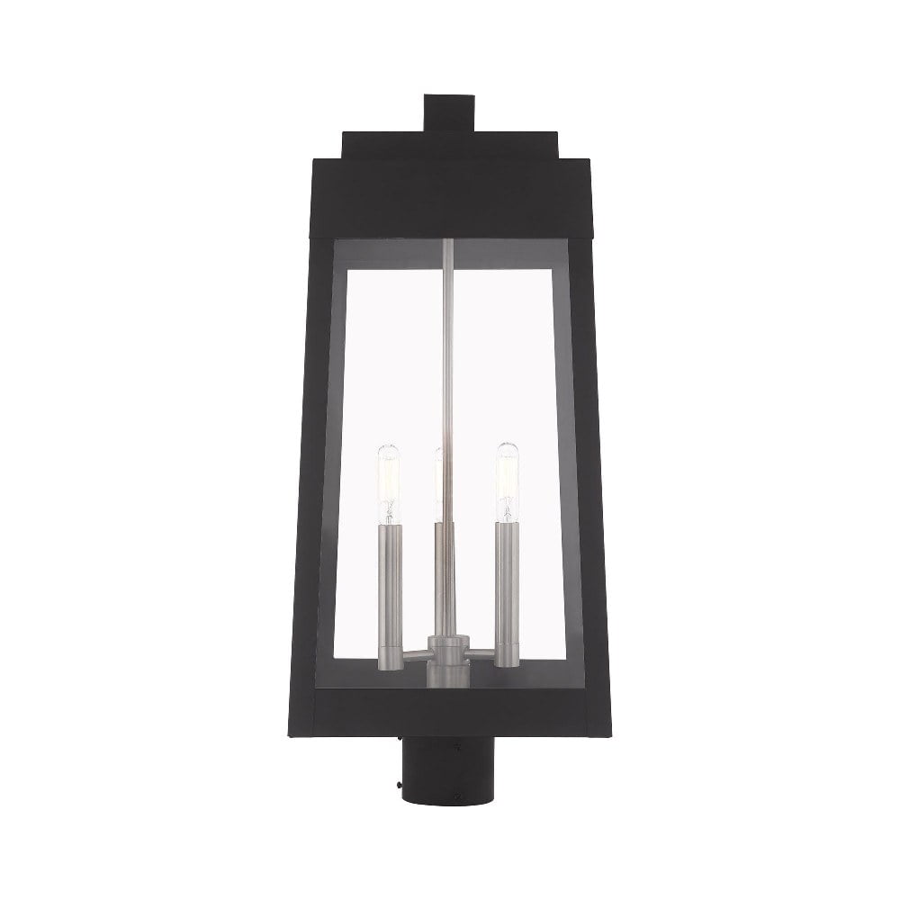 Livex Lighting - Oslo - 3 Light Outdoor Post Top Lantern in Mid Century Modern