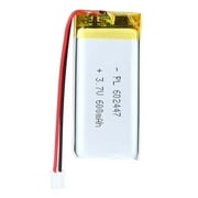 AKZYTUE 3.7V 600mAh Battery 602447 Lithium Polymer Ion Rechargeable Li-ion Li-Po Battery with 2P PH 2.0mm Pitch Connector
