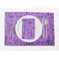 thumbnail image 1 of S4Sassy Purple Blueberry Leaves Everyday Washable Placemats With Napkins Dining Table Decor, 1 of 3
