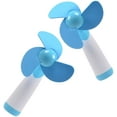 thumbnail image 2 of Mini Handheld Fan Personal Fan Battery Soft Foam Blades Powered for Home and Travel 2PC Blue, 2 of 5