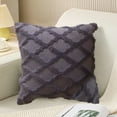 thumbnail image 2 of GERsome Faux Fur Throw Pillow Cover - 17.7"x17.7" Decorative Jacquard Fuzzy Striped Pillowcase for Living Room Sofa Couch Bedroom Home Decor Purple, 2 of 6