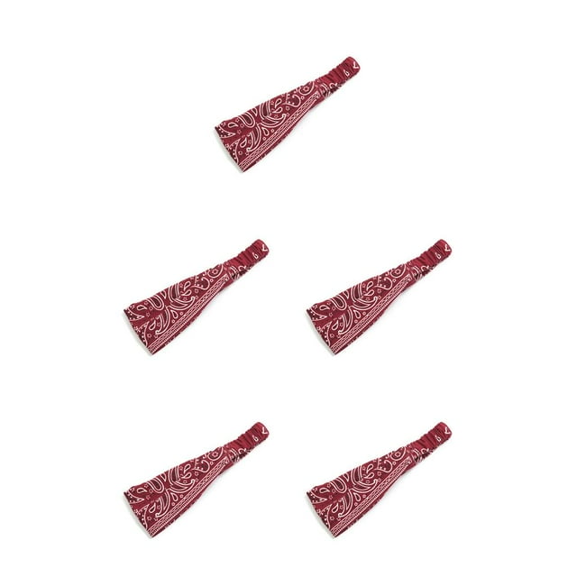 Minnieouse Diadema con estampado cruzado de verano antideslizante multiusos accesorios para el cabello bandas elásticas para el cabello rojo 5piezas Minnieouse CBP256368