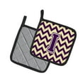 thumbnail image 2 of Letter I Chevron Purple and Gold Pair of Pot Holders, 2 of 2