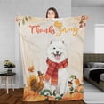 thumbnail image 3 of Happy Thanksgiving Samoyed with Turkey Pumpkins Autumn Vibes Cozy Fleece Blanket Siberian Sammy Dog Lover Warm Soft Throw Blanket - 12018, 3 of 5
