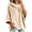 Khaki, variant on Women's Fuzzy Hooded Top Short Sleeve Drawstring Casual Pullover Sweatshirt