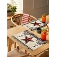 thumbnail image 4 of Barn Stars Placemats Set of 4, Primitive Stars Berries Wood Grain Vintage Cotton Linen Table Mats Non-Slip Washable Fourth of July Print Placemat for Holiday Banquet Dining Kitchen Table Decor, 4 of 6