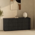 thumbnail image 2 of Clive Mid-Century Modern 72" Dresser in Black and Gold (6-Drawer), 2 of 7