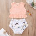thumbnail image 2 of Vedolay Girls Shorts Sets 2 Piece Summer Summer Toddler Little Girl Clothes Set Halterneck Top with Short Outfit,Pink 9-12 Months, 2 of 5