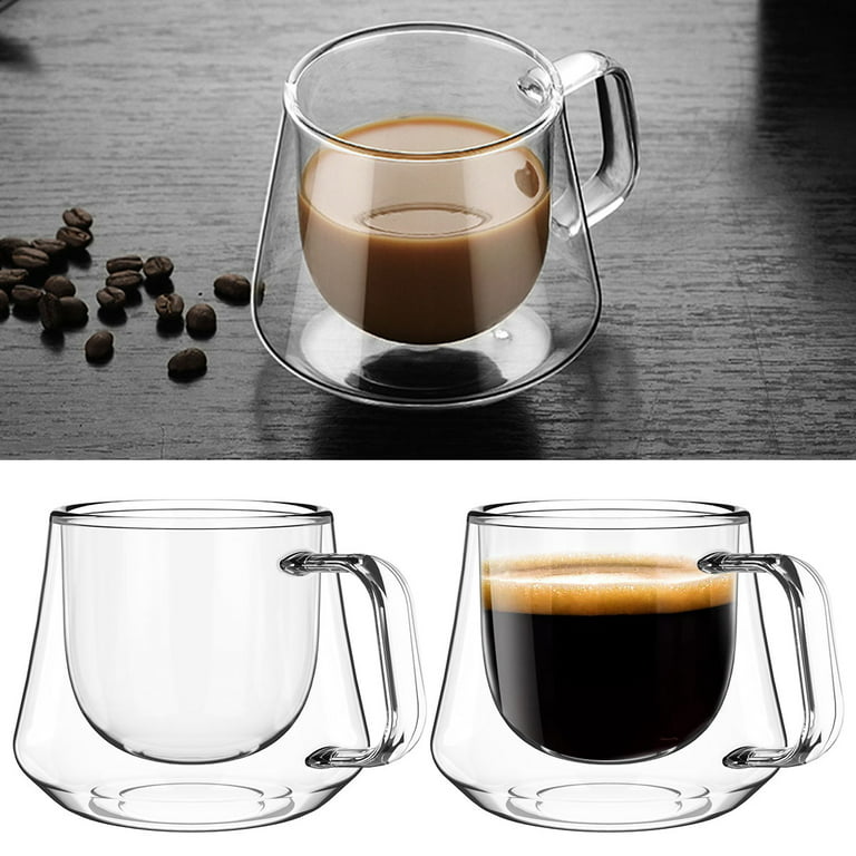 Transparent 200 ML Double Wall Coffee Glass Mug