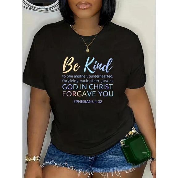 Christian Message Tee - Ephesians 4:32 Inspired Design - Breathable 100% Cotton Shirt for Bible Study & Fellowship Events