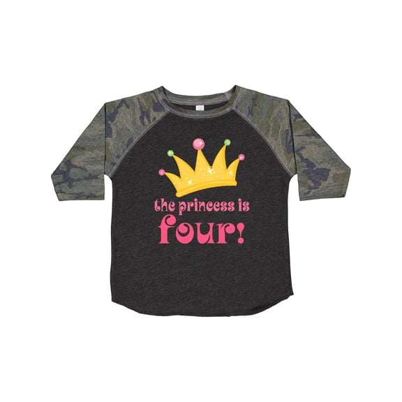 Inktastic 4th Birthday Princess is Four Girls Toddler T-Shirt