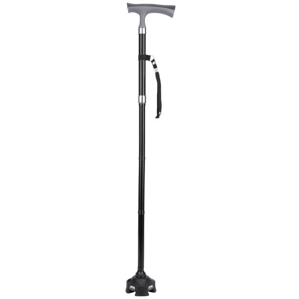 Bastón Para Ancianos, Con Luz LED Aleación De Aluminio Engrosada Bastón Para Caminar Antideslizante Fuerte Con Luz, Para Uso En Exteriores Por La Noche OTVIAP Foldable Crutch with LED Light