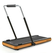 Maksone 3HP Folding Walking Pad, Wood Under Desk Treadmill with Adjustable Handlebar with Remote Control