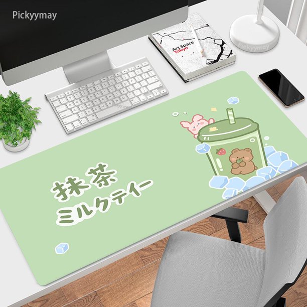 Alfombrilla de ratón verde Kawaii para Gaming, alfombrilla grande para ratón, alfombra de mesa Xxl, 900x400, para Pc LIUWENJING unisex