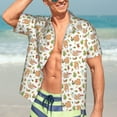 thumbnail image 7 of Pofeuu Squirrel And Mushroom Print Hawaiian Shirt for Men Sleeves Casual Button Down Summer Beach Dress Shirts T-Shirts,X-Large, 7 of 7