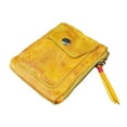 thumbnail image 2 of Rongfmy Leather Coin Purse Compact Lightweight Sturdy Vintage Portable Change Holder Yellow Brown, 2 of 8
