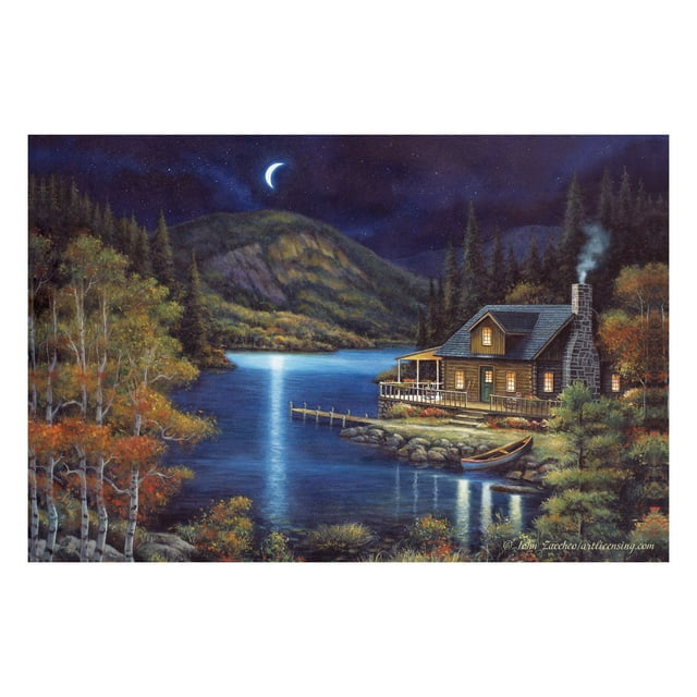 Rivers Edge Products LED Canvas Wall Art, 24 by 16 Inches, Fiber Optic