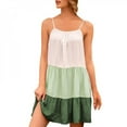 thumbnail image 2 of Robe Débardeur Colorée Sexy à Bretelles Spaghetti Robe d'Été Femmes Robe de Plage Camisole Verte S, 2 of 6