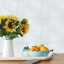 Bright White Tin Peel and Stick Tile Backsplash