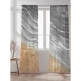 thumbnail image 2 of Sheer Curtains 108 inches Long, Grey Gradient Seaside Ocean Wave Ombre Light Filtering Sheer Window Curtains Rod Pocket Voile Drapes for Bedroom Living Room, 52"W x 108"L 2 Panels, 2 of 7