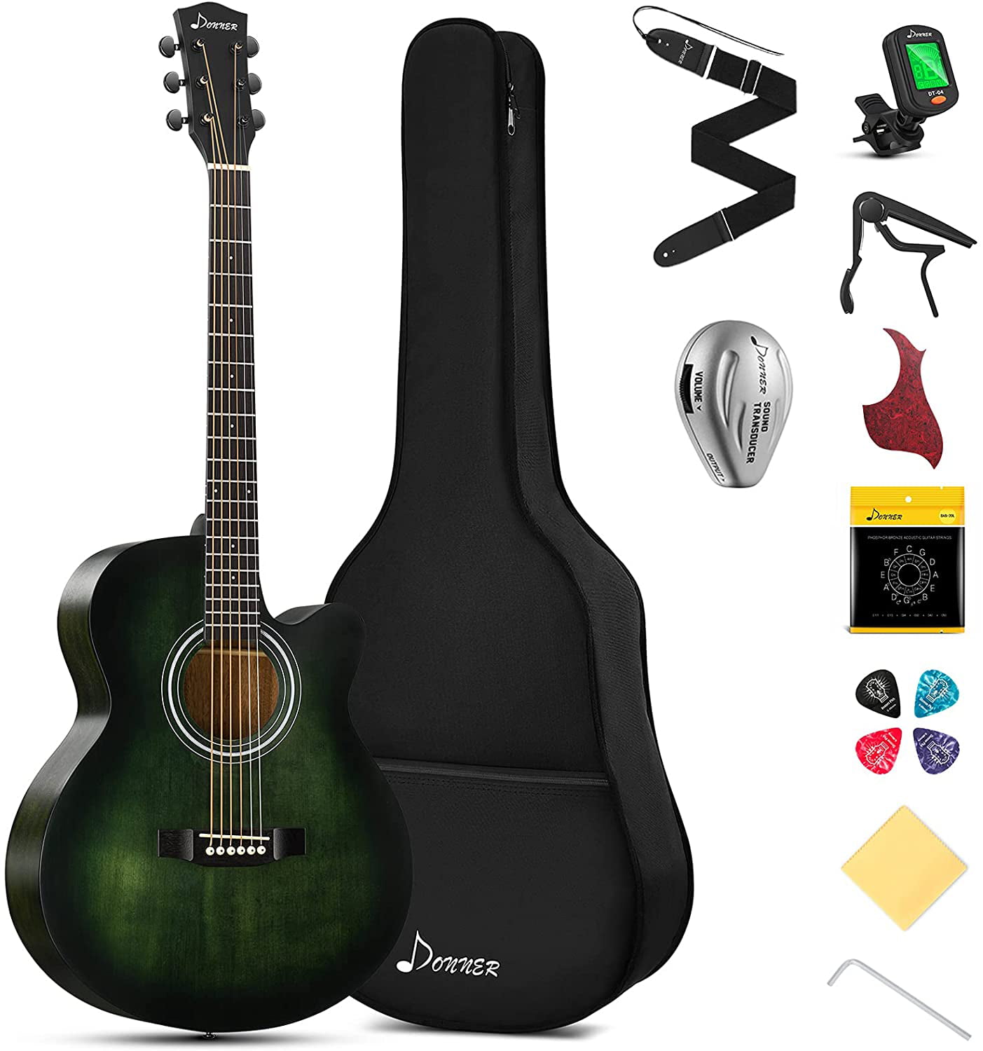 Acoustic Guitar Beginners 21 Inch Kids Children Musical Instrument with Guitar Pick and Strings 