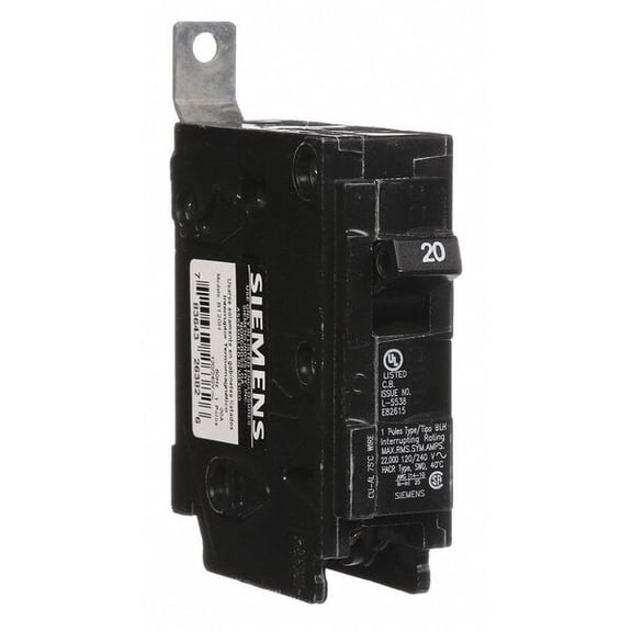 Siemens Circuit Breaker,20A,Bolt On,120/240V,1P B120H