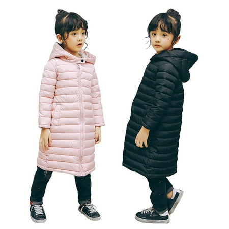 

SYNPOS Boys Girls Winter Coats Mediun Length Warm Jackets Hooded Winter Snowsuit Outwear 3-11Y