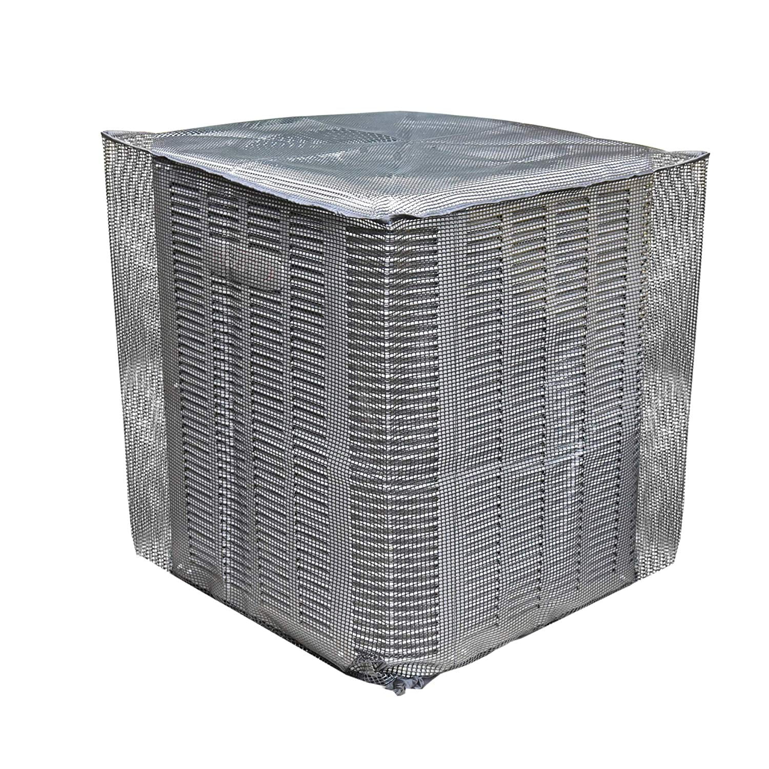 TRELC Air Conditioner Cover Adjustable AC Unit Defender Cover Protect from Clogging 35.4 x 35.4 x 39.4 All Seasons Mesh Air Conditioner Cover for Outdoor AC Unit Leaves Cotton Wood Twigs 