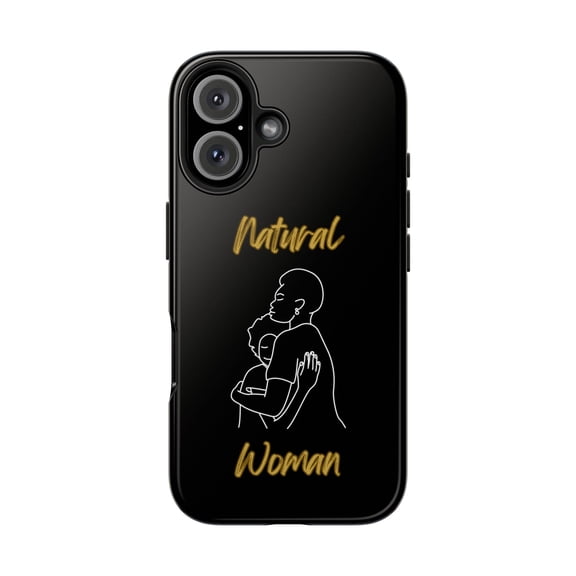 Natural Woman Safe With Momma (WL) Tough Phone Cases BLACK