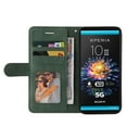 thumbnail image 4 of Case for Sony Xperia 10 III Leather Wallet Book Flip Folio Stand View Cover - Green, 4 of 5