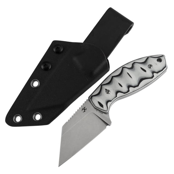 Kansept Siafu Fixed Blade Knife 2.41" D2 Blade,Black & White G10 Handle,G016A4