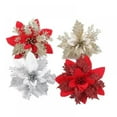 thumbnail image 6 of 10PCS Christmas Glitter Flower,Artificial Poinsettia Flowers,Merry Christmas Tree Ornaments Decoration,Christmas Tree Wreaths,Garland Holiday Decoration, 6 of 7