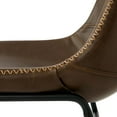 thumbnail image 3 of Vintage Armless Leatherier Dining Stools, Indoor Dining Chairs Set of 2 (Light Brown), 3 of 7