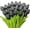Black-12PCS, variant on 12 Pcs Multicolor Tulips Artificial Flowers Faux Tulip Stems Real Feel PU Tulips Easter Spring Wedding Bouquet Centerpiece Floral Arrangement Cemetery Table Décor 13.18" Tall