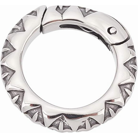 1 pc 304 Stainless Steel Spring Gate Rings O Rings Antique Silver 18x3.5mm Inner Diameter: 12mm