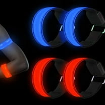 UPOUART 2-Pack Rechargeable Red Reflective Running Armbands for Night Outdoor Safety and Visibility Gear