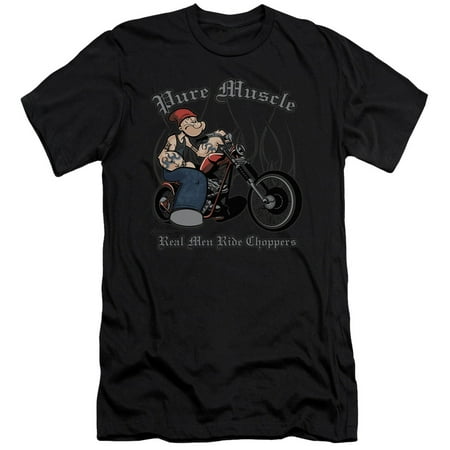 Popeye The Sailor Man Cartoon Character Pure Muscle Adult Slim T-Shirt