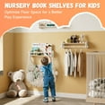 thumbnail image 5 of Joqixon Nursery Floating Book Shelves for Wall: Wood Kid's Bookshelves with Plush Toy Storage Net for Organizer and Decor, 4-Pack (3+1), 5 of 14