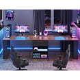 thumbnail image 3 of SEDETA Two Person Desk with Drawers, 90 Inch Long Office Desk with Storage Shelves, Double Gaming Desk, Wooden Couple Desk, Writing Table with Storage for Home Office, Black, 3 of 9